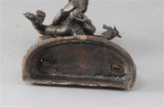 A Tibetan bronze group of Makahla height 16cm